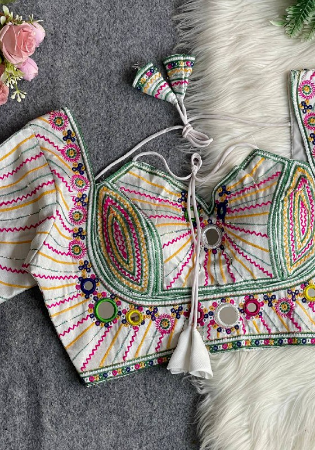 Picture of Statuesque Silk Off White Designer Blouse