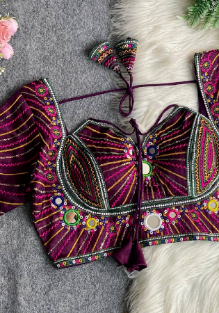 Picture of Beauteous Silk Saddle Brown Designer Blouse