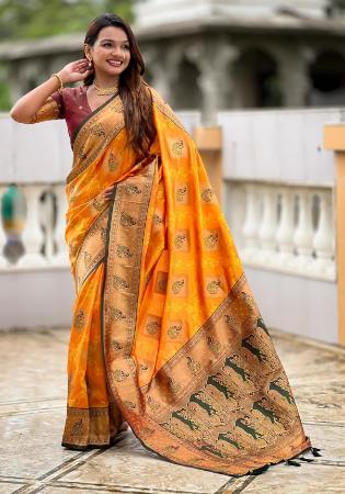Picture of Pleasing Silk Coral Saree