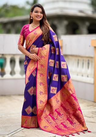 Picture of Ideal Silk Dark Slate Blue Saree