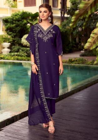Picture of Elegant Silk Purple Readymade Salwar Kameez