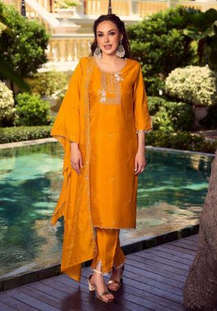 Picture of Statuesque Silk Wheat Readymade Salwar Kameez
