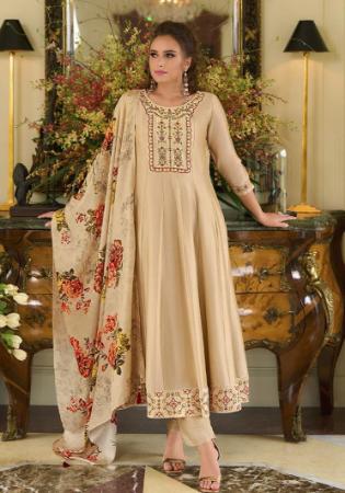 Picture of Beauteous Silk Beige Readymade Salwar Kameez
