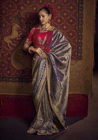 Picture of Fascinating Silk Dark Slate Blue Saree