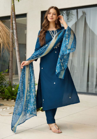 Picture of Graceful Rayon Midnight Blue Readymade Salwar Kameez
