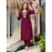 Picture of Statuesque Rayon Saddle Brown Readymade Salwar Kameez