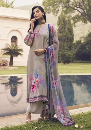 Picture of Pretty Crepe Beige Straight Cut Salwar Kameez