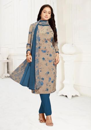 Picture of Classy Crepe Rosy Brown Straight Cut Salwar Kameez