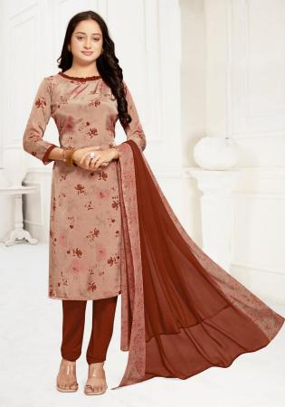 Picture of Beauteous Crepe Tan Straight Cut Salwar Kameez