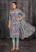 Picture of Crepe Light Slate Grey Straight Cut Salwar Kameez