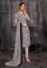 Picture of Nice Crepe Dark Grey Straight Cut Salwar Kameez