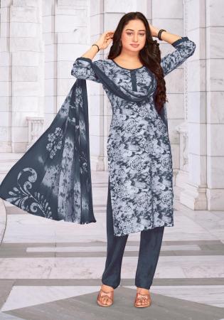Picture of Enticing Crepe Slate Grey Straight Cut Salwar Kameez