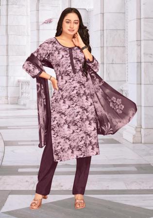 Picture of Ravishing Crepe Dim Gray Straight Cut Salwar Kameez