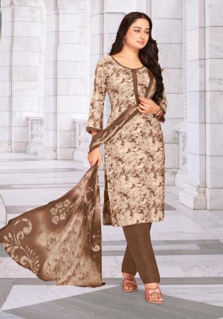 Picture of Crepe Antique White Straight Cut Salwar Kameez