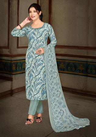 Picture of Wonderful Crepe Slate Grey Straight Cut Salwar Kameez