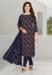 Picture of Crepe Dark Slate Grey Straight Cut Salwar Kameez