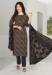 Picture of Wonderful Crepe Dark Khaki Straight Cut Salwar Kameez