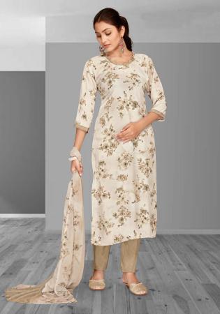 Picture of Taking Crepe Beige Straight Cut Salwar Kameez