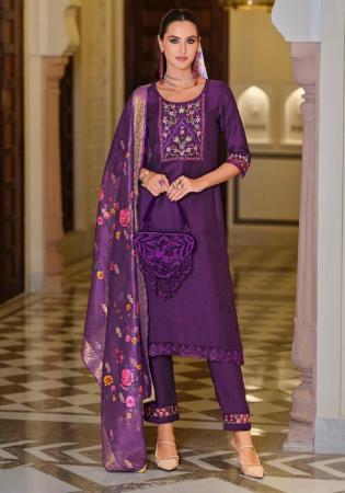 Picture of Enticing Chiffon Purple Readymade Salwar Kameez