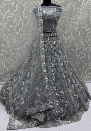 Picture of Pretty Net Dark Slate Grey Lehenga Choli
