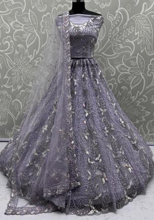 Picture of Appealing Net Slate Grey Lehenga Choli