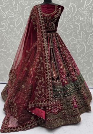 Picture of Splendid Chiffon Maroon Lehenga Choli