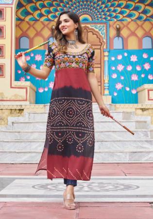 Picture of Well Formed Rayon Black Kurtis & Tunic