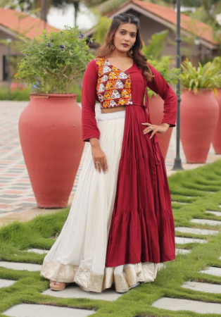 Picture of Appealing Cotton Off White Readymade Lehenga Choli
