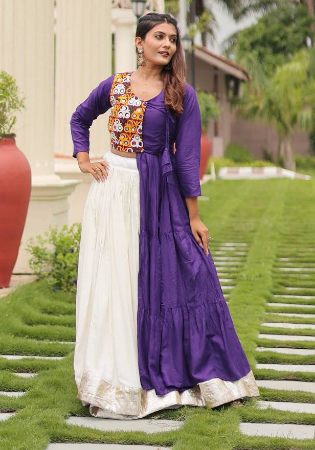 Picture of Cotton Dark Slate Blue Readymade Lehenga Choli