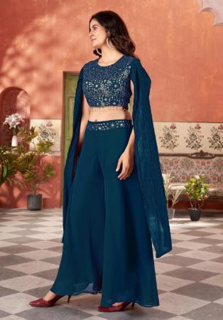 Picture of Georgette Midnight Blue Readymade Salwar Kameez