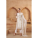 Picture of Cotton Ghost White Straight Cut Salwar Kameez