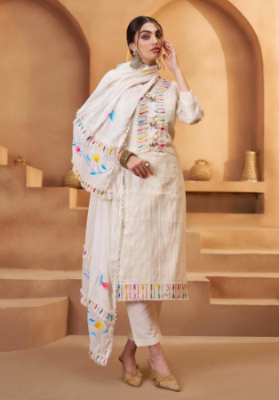 Picture of Statuesque Cotton Azure Straight Cut Salwar Kameez