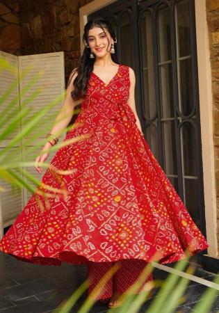 Picture of Pleasing Rayon Fire Brick Readymade Salwar Kameez