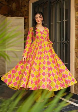 Picture of Wonderful Rayon Golden Rod Readymade Salwar Kameez