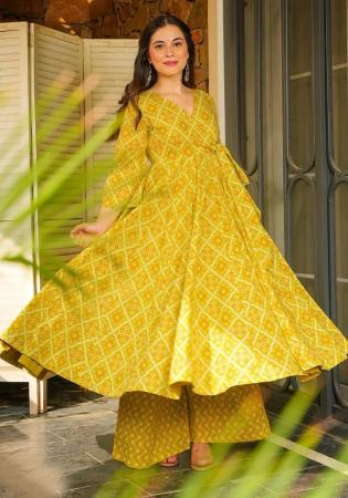Picture of Classy Rayon Golden Rod Readymade Salwar Kameez