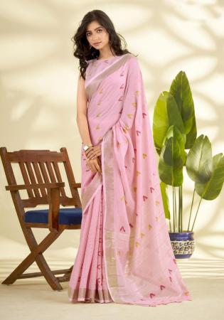 Picture of Ravishing Linen & Silk Pink Saree