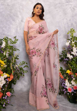 Picture of Sublime Silk & Organza Rosy Brown Saree