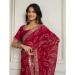 Picture of Well Formed Georgette Dark Salmon Saree