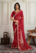 Picture of Wonderful Georgette Dark Red Saree