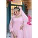 Picture of Shapely Georgette Pink Straight Cut Salwar Kameez