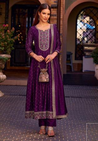 Picture of Charming Silk Purple Readymade Salwar Kameez