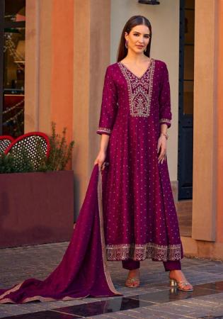Picture of Exquisite Silk Hot Pink Readymade Salwar Kameez