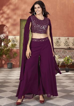 Picture of Taking Georgette Purple Readymade Salwar Kameez