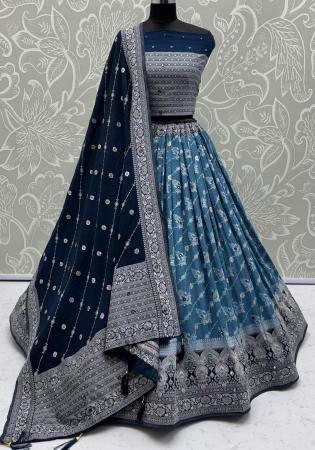 Picture of Fine Georgette Light Steel Blue Lehenga Choli