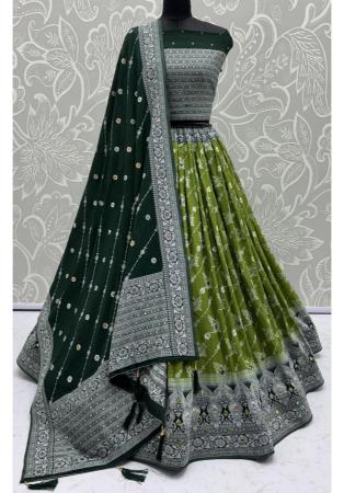 Picture of Wonderful Georgette Dark Olive Green Lehenga Choli