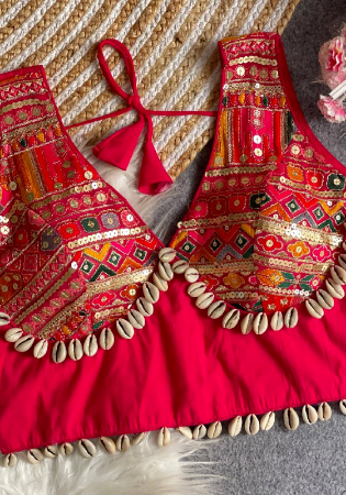 Picture of Marvelous Silk Crimson Designer Blouse