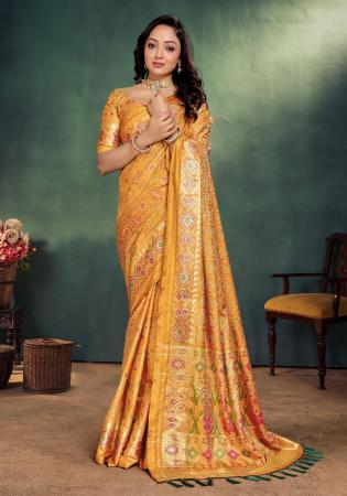 Picture of Fascinating Silk Golden Rod Saree