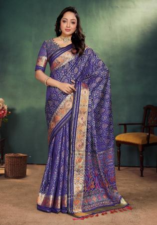 Picture of Charming Silk Dark Slate Blue Saree