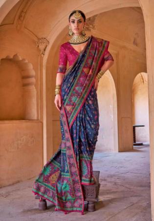 Picture of Superb Silk Dark Slate Blue Saree