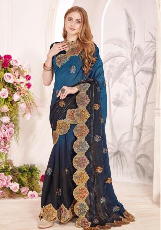 Picture of Superb Silk Teal Saree